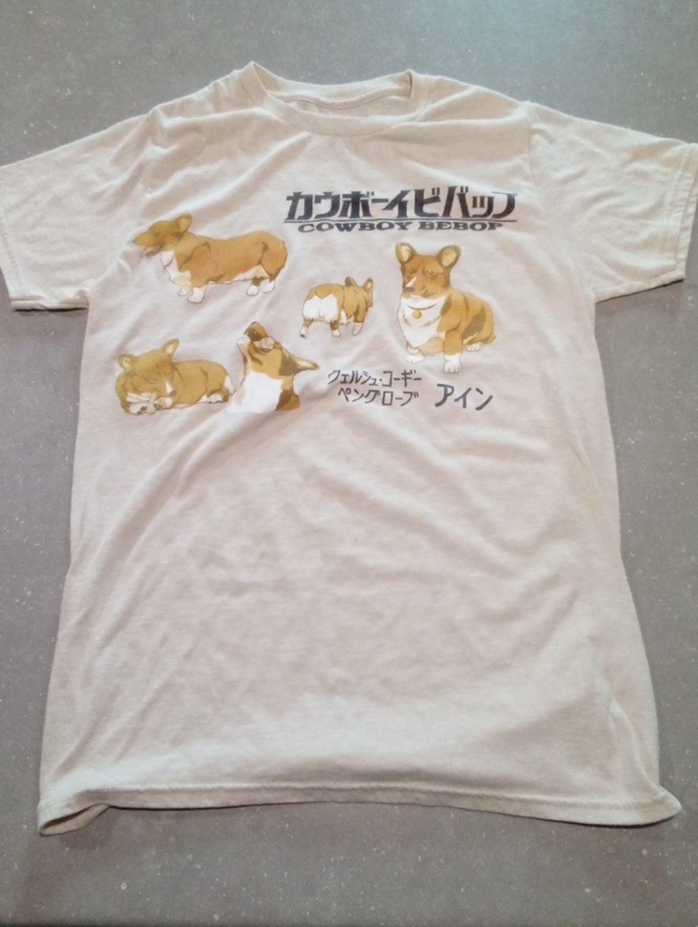 Cowboy Bebop 'Ein the Corgi' Graphic Dog T-Shirt - Cream